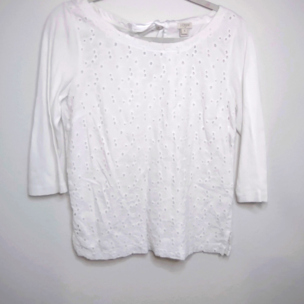 J. Crew White Eyelet blouse
